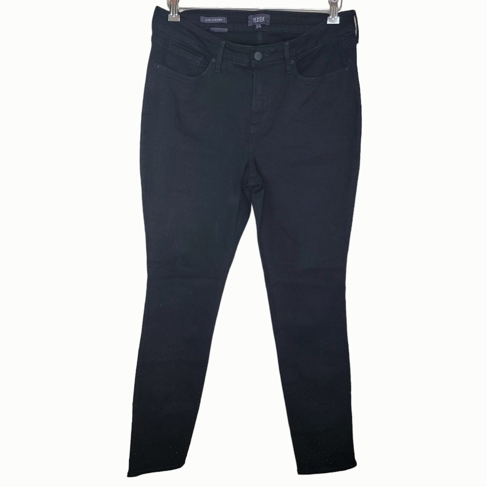 Nydj Alina black Studded jegging denim Jeans size 10